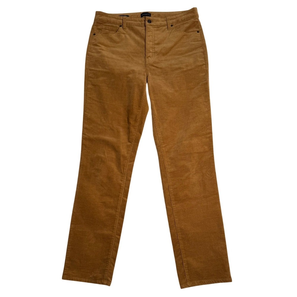Talbots Corduroy Straight Leg Pant Cognac Brown Womens Size 10